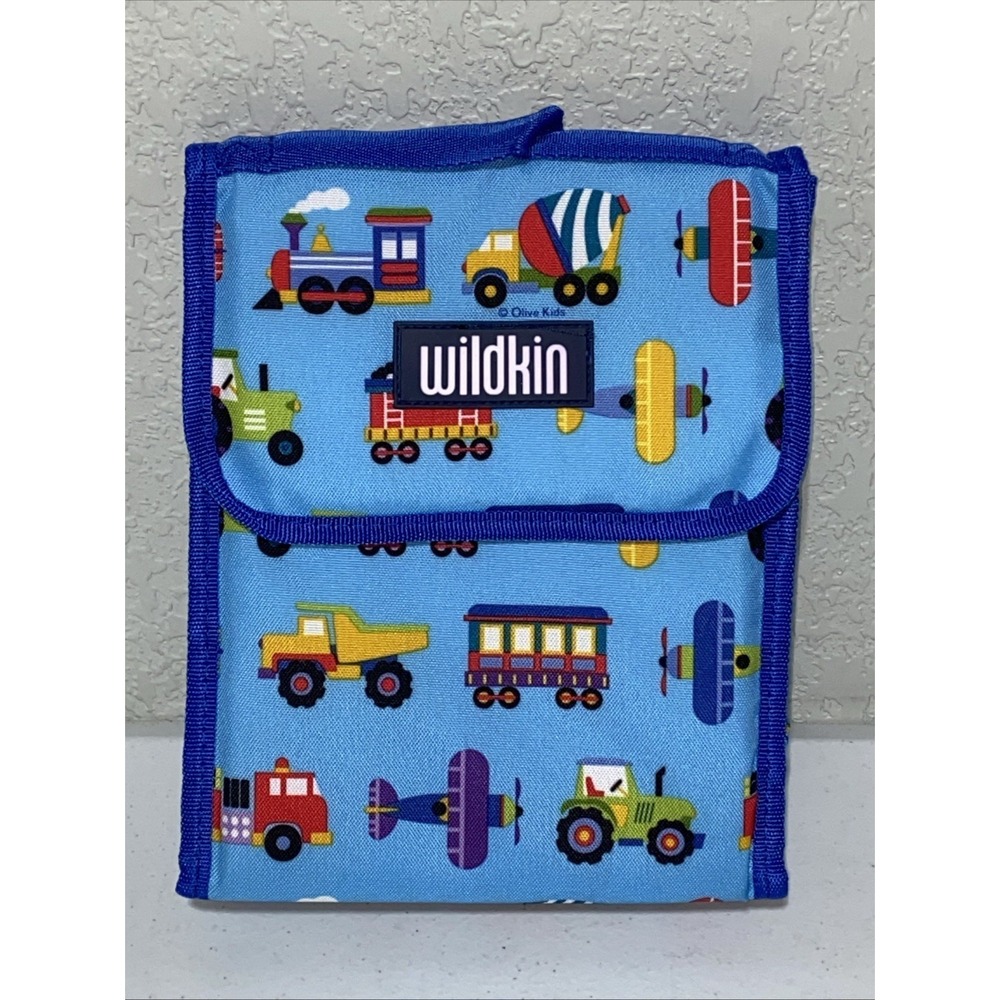 Wildkin Lunch Box Bag Insulated Transportation Planes Trains Tractors Trucks NEW